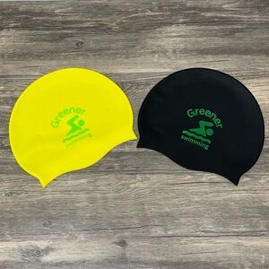2- Silicone Swimming Caps. 1 Black, 1 Yellow. Never Used.
